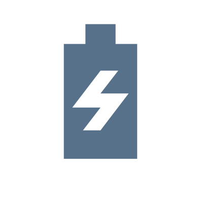 Піктограма акумулятора синього кольору